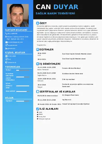 Hasta Bakıcı Cv Örnekleri cv indir